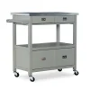Kitchen Islands & Bar Carts-Kirkland's Home Scarlett Rolling 2-Door Steel Top Kitchen Cart