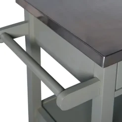 Kitchen Islands & Bar Carts-Kirkland's Home Scarlett Rolling 2-Door Steel Top Kitchen Cart