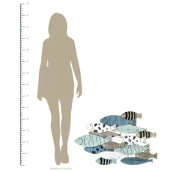 Wall Plaques-Kirkland's Home School Of Fish Wall Plaque Blue/White/Black