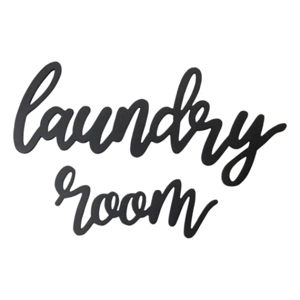 Wall Quotes & Signs-Kirkland's Home Script Laundry Room Sign Black