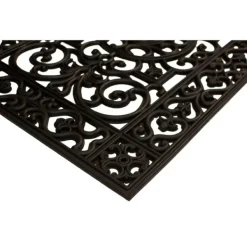 Doormats-Kirkland's Home Scroll Border Rubber Doormat, 41X17 In. Black