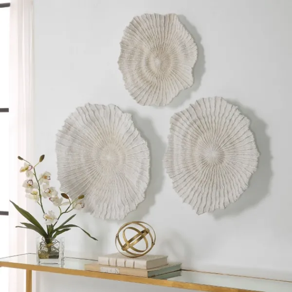 Wall Plaques-Kirkland's Home Sea Coral Wall Plates, Set Of 3 Ivory