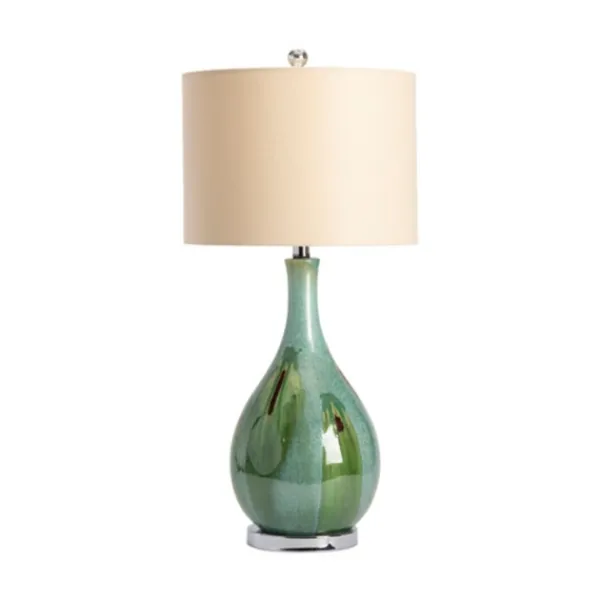 Table Lamps-Kirkland's Home Sea Green Ceramic Table Lamp Tan