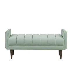 Benches & Ottomans-Kirkland's Home Seafoam Velvet Bench Green