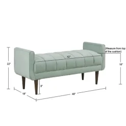 Benches & Ottomans-Kirkland's Home Seafoam Velvet Bench Green