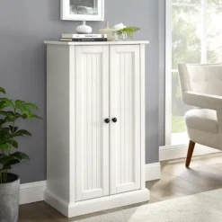 Cabinets & Sideboards-Kirkland's Home Seaside Accent Cabinet White
