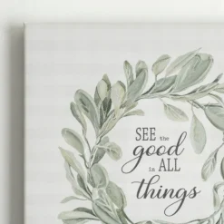 Wall Quotes & Signs-Kirkland's Home See Good In All Things Canvas Art Print White/Green
