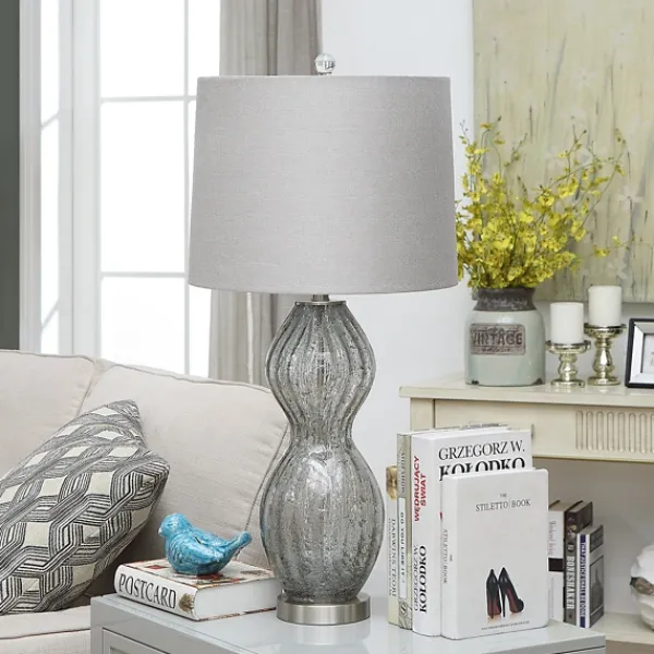 Table Lamps-Kirkland's Home Seeded Hourglass Table Lamp Gray