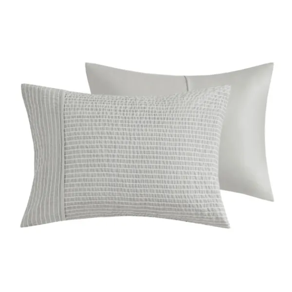 Comforters-Kirkland's Home Seersucker 3-Pc. Full/Queen Comforter Set Gray