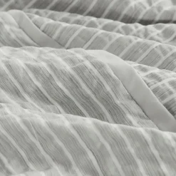 Comforters-Kirkland's Home Seersucker 3-Pc. Full/Queen Comforter Set Gray