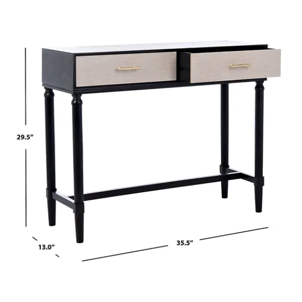 Console Tables-Kirkland's Home Serena 2-Drawer Console Table Black