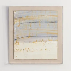 Framed Art-Kirkland's Home Serenity Blue I Shadowbox Art Print Ivory/Blue/Gold