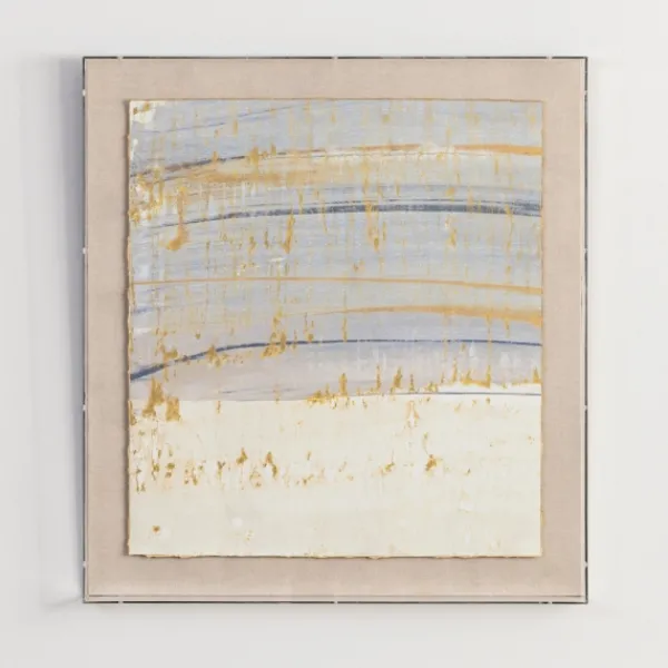 Framed Art-Kirkland's Home Serenity Blue I Shadowbox Art Print Ivory/Blue/Gold