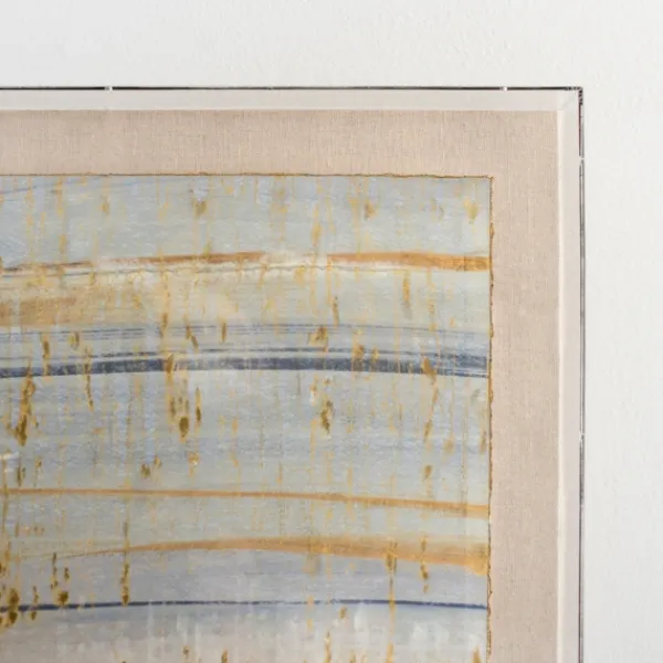 Framed Art-Kirkland's Home Serenity Blue I Shadowbox Art Print Ivory/Blue/Gold