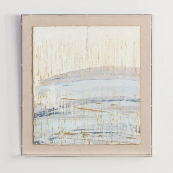 Framed Art-Kirkland's Home Serenity Blue Ii Shadowbox Art Print Ivory/Blue/Gold