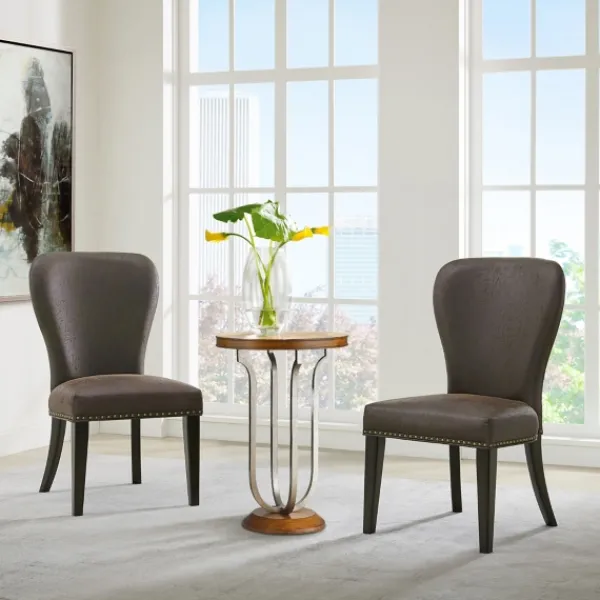 Dining Chairs-Kirkland's Home Sevana Faux Leather Dining Chairs, Set Of 2 Brown