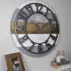 Clocks-Kirkland's Home Shabby Planks Wall Clock Brown