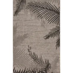 Outdoor Rugs-Kirkland's Home Shaded Palms Captiva Outdoor Area Rug, 7X9 Brown/Tan