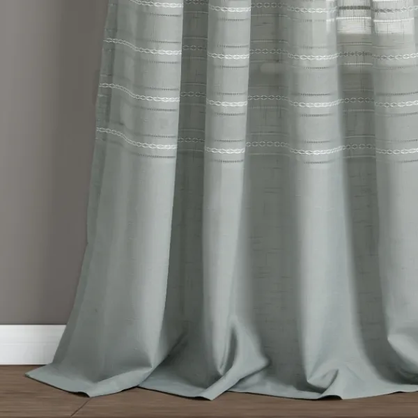 Curtains & Drapes-Kirkland's Home Sheer Birdie Curtain Panel Set, 84 In. Gray