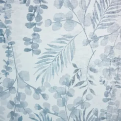Curtains & Drapes-Kirkland's Home Sheer Blue Botanical Curtain Panel Set, 84 In. White/Blue