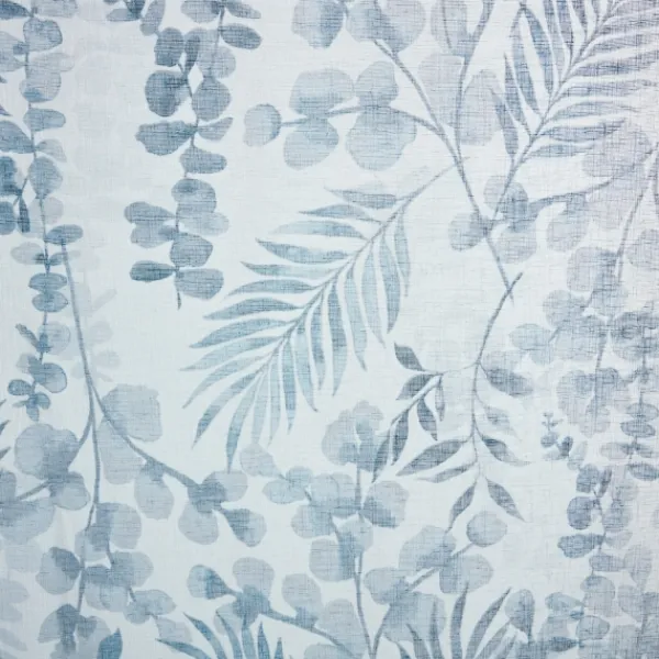 Curtains & Drapes-Kirkland's Home Sheer Blue Botanical Curtain Panel Set, 84 In. White/Blue