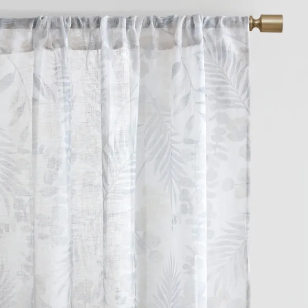 Curtains & Drapes-Kirkland's Home Sheer Botanical Curtain Panel Set, 84 In. White