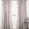 Curtains & Drapes-Kirkland's Home Sheer Dark Linen Curtain Panel, 96 In. Gray