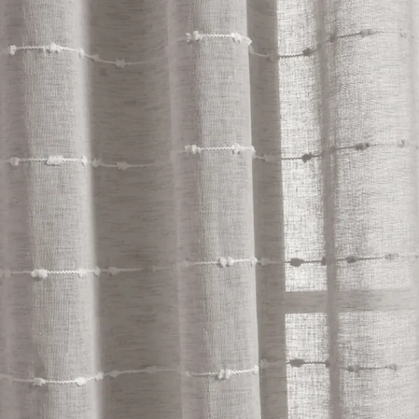 Curtains & Drapes-Kirkland's Home Sheer Textured Curtain Panel Set, 84 In. Gray
