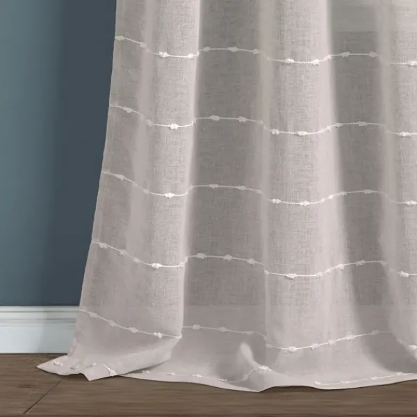Curtains & Drapes-Kirkland's Home Sheer Textured Curtain Panel Set, 84 In. Gray