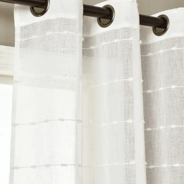 Curtains & Drapes-Kirkland's Home Sheer Textured Curtain Panel Set, 84 In White