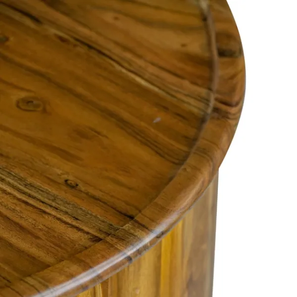 Accent & End Tables-Kirkland's Home Sheesham And Mango Wood Drum Accent Table