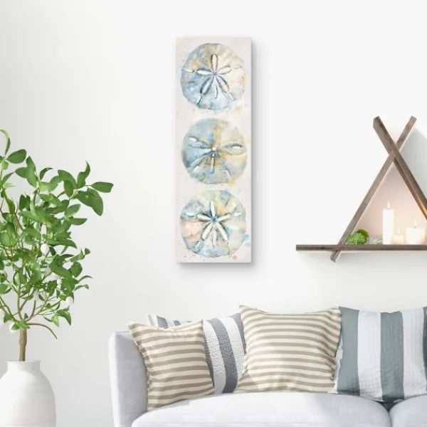 Canvas Art-Kirkland's Home Shell Panel Ii Giclee Canvas Art Print Blue/White