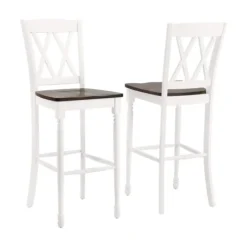 Bar Stools & Counter Height Stools-Kirkland's Home Shelly Classic Bar Stools, Set Of 2 White