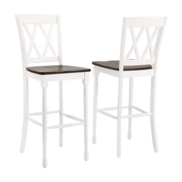 Bar Stools & Counter Height Stools-Kirkland's Home Shelly Classic Bar Stools, Set Of 2 White