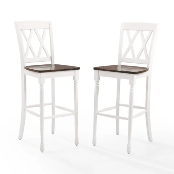 Bar Stools & Counter Height Stools-Kirkland's Home Shelly Classic Bar Stools, Set Of 2 White