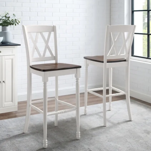 Bar Stools & Counter Height Stools-Kirkland's Home Shelly Classic Bar Stools, Set Of 2 White
