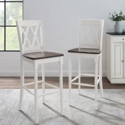 Bar Stools & Counter Height Stools-Kirkland's Home Shelly Classic Bar Stools, Set Of 2 White