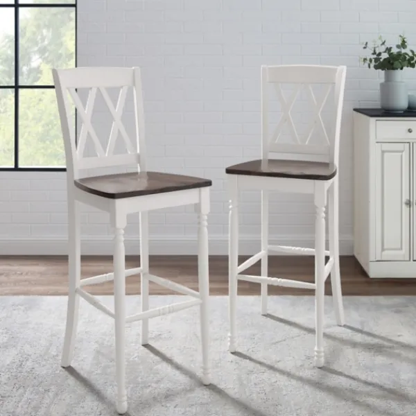 Bar Stools & Counter Height Stools-Kirkland's Home Shelly Classic Bar Stools, Set Of 2 White