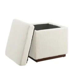 Benches & Ottomans-Kirkland's Home Sherpa Cube Storage Ottoman Ivory