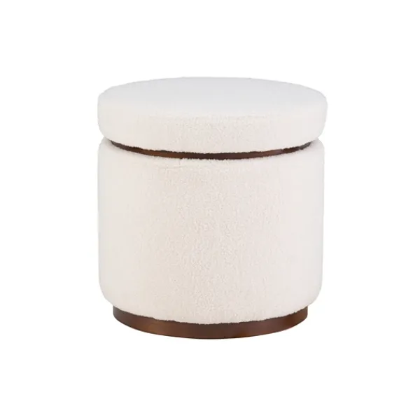Benches & Ottomans-Kirkland's Home Sherpa Upholstered Storage Ottoman White