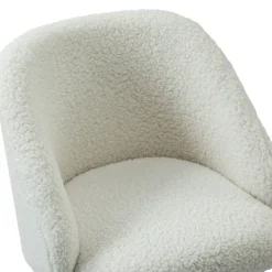 Office Furniture-Kirkland's Home Sherpa Upholstered Swivel Office Chair White