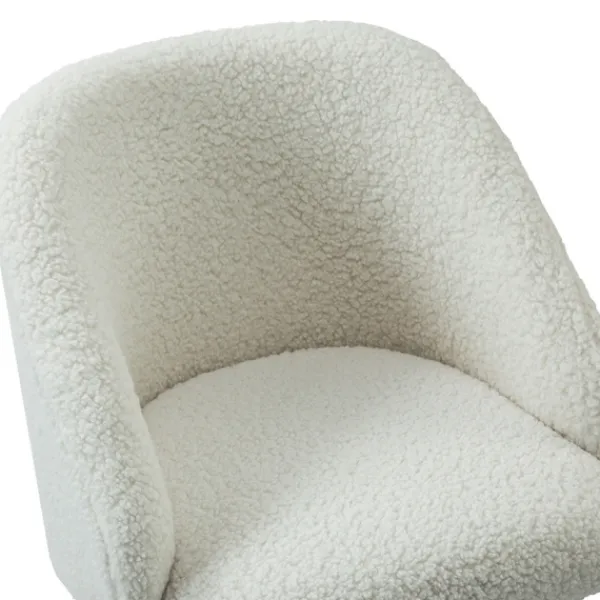 Office Furniture-Kirkland's Home Sherpa Upholstered Swivel Office Chair White