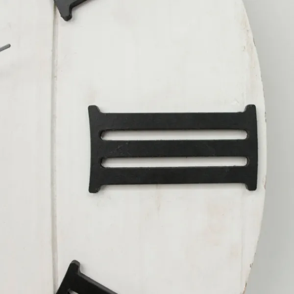 Clocks-Kirkland's Home Shiplap Whitewashed Wooden Wall Clock