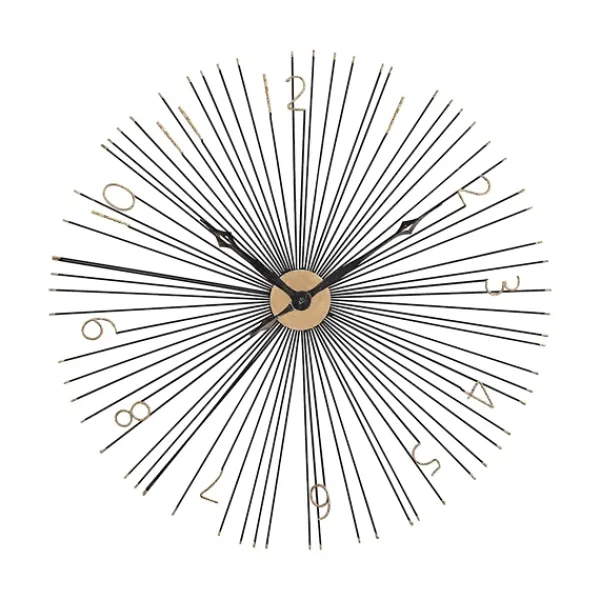 Clocks-Kirkland's Home Shockfront Art Deco Wall Clock Black