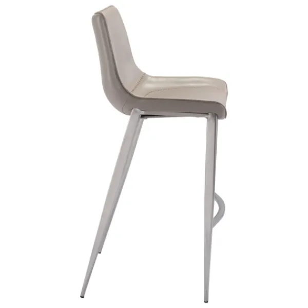 Bar Stools & Counter Height Stools-Kirkland's Home Silver & Beige Faux Leather Bar Stools, Set Of 2 Tan