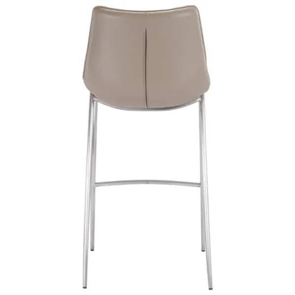 Bar Stools & Counter Height Stools-Kirkland's Home Silver & Beige Faux Leather Bar Stools, Set Of 2 Tan