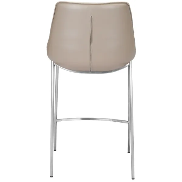 Bar Stools & Counter Height Stools-Kirkland's Home Silver & Beige Leather Counter Stools, Set Of 2 Tan