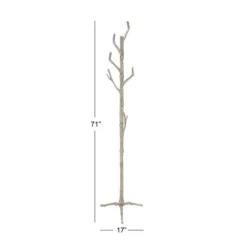 Entryway Furniture-Kirkland's Home Silver Aluminum Tree Branch Coat Rack