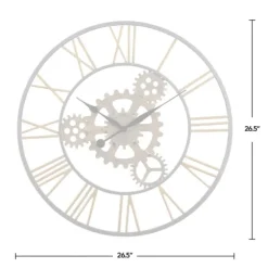 Clocks-Kirkland's Home Silver And Gold Benton Gears Wall Clock