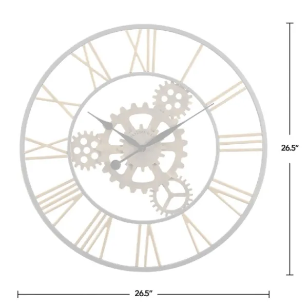 Clocks-Kirkland's Home Silver And Gold Benton Gears Wall Clock